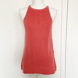 Fate coral‎ sweater knit tank top high neck medium